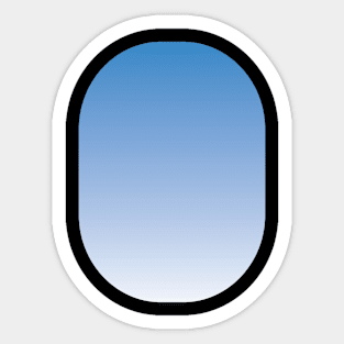 A clear blue sky as seen from the airplane window Sticker